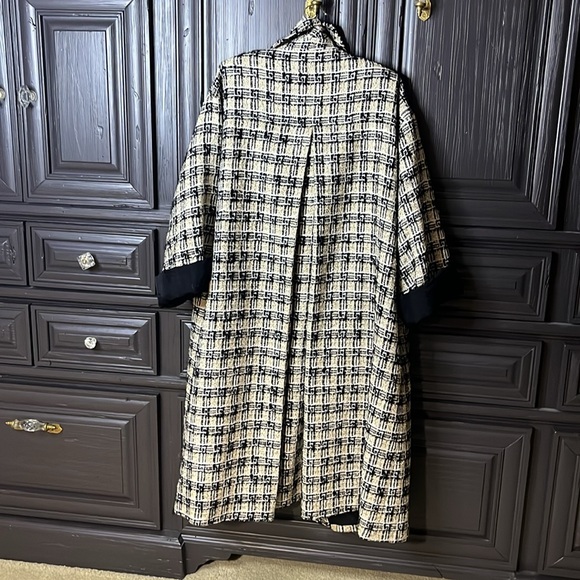 MAKE OFFER Authentic GUCCI Oversized TWEED TRENCH COAT MIDI JACKET G Check - Picture 6 of 16